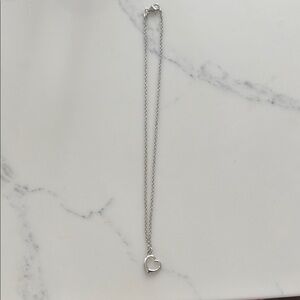 Elegant Silver‎ Heart Necklace
